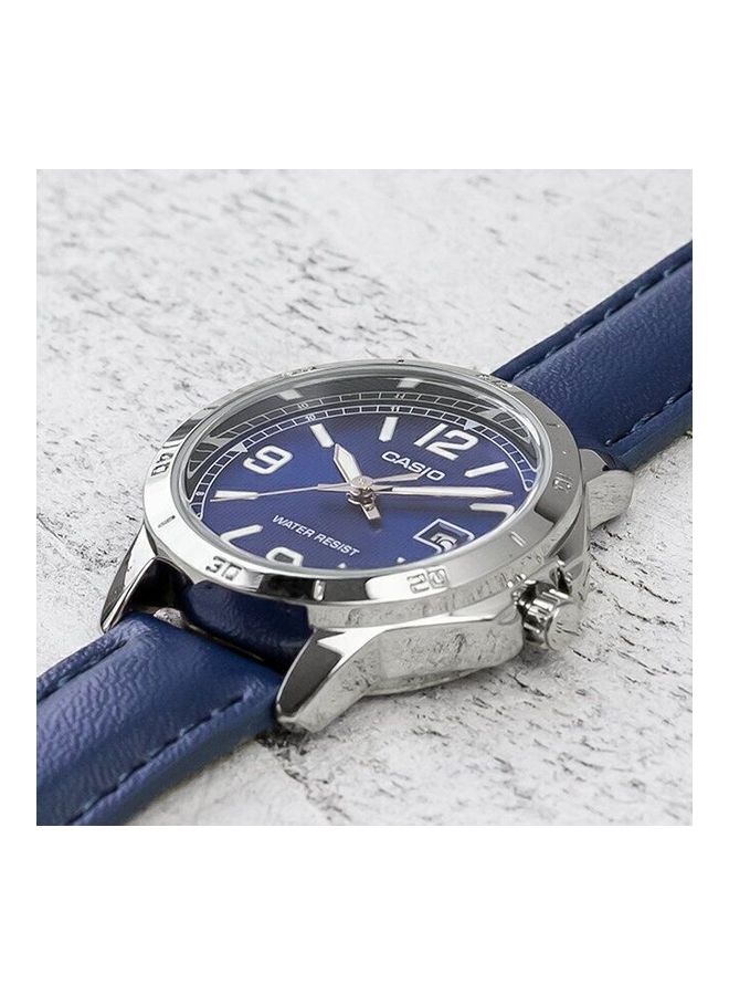 CASIO Women's Wrist Watch Water Resistant Round Leather Analog Ltp-V004L-2B - 42 mm - Blue - Image 4