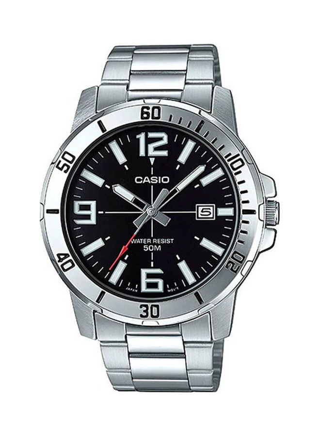 CASIO Men's Wrist Watch Water Resistant Round Stainless Steel Analog Mtp-Vd01D-1B - Image 1