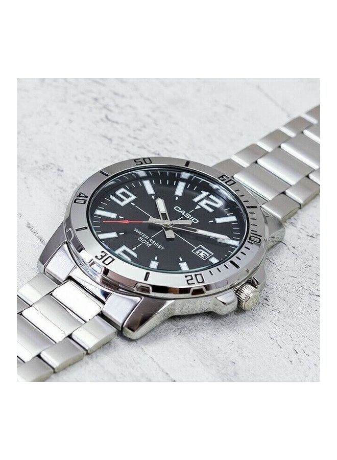 CASIO Men's Wrist Watch Water Resistant Round Stainless Steel Analog Mtp-Vd01D-1B - Image 2