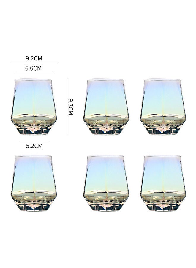 شور مجموعة كوب ماء قصير من الزجاج بتصميم سداسي مكونة من 6 قطع متعدد الألوان 9.2x9.3x6.6سم  - Image 4