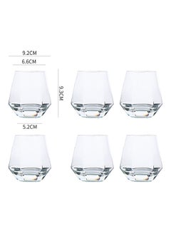 6-Piece Hexagonal Low Glass Water Cup Clear 9.3cm - v1614723479/N44865513A_4