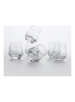 6-Piece Hexagonal Low Glass Water Cup Clear 9.3cm - v1614723480/N44865513A_5