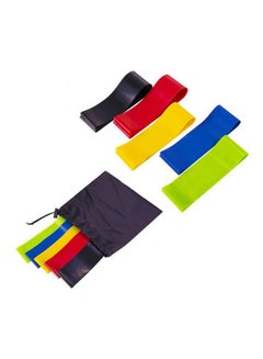 Generic 5-Piece Gradient Natural Latex Tension Fitness Pull Ring Elastic Resistance Band  - Image 1
