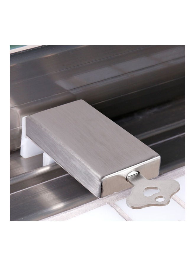 Generic - Child Protection Door And Window Flat Key Safety Lock Silver - Image 1