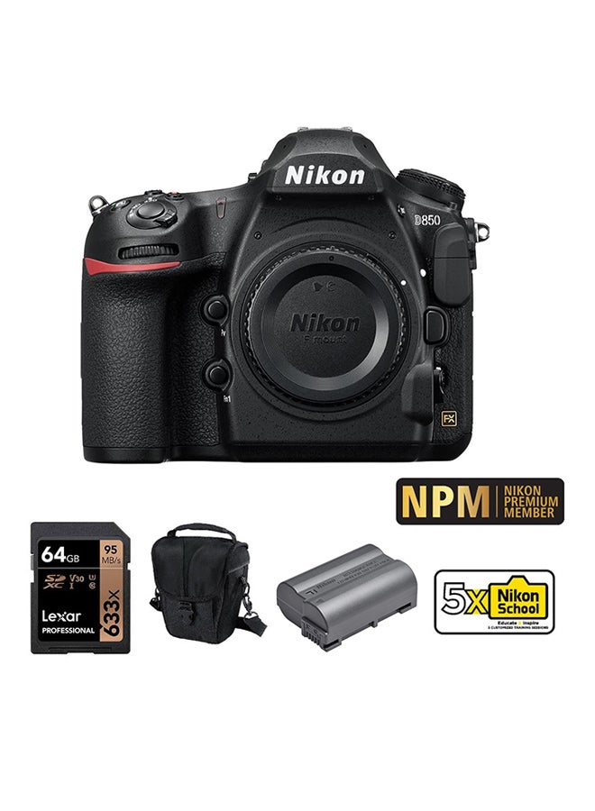 Nikon D850 DSLR Camera Body only + EN-EL15B  Battery + Case + 64 GB Card +  Nikon Premium Membership + 5 X Nikon School - v1614746812/N12894720A_1