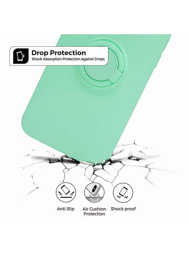 O Ozone Classic Liquid Silicone Series with Ring Holder Kickstand Slim Cover For Galaxy S20 Ultra Cyan - Image 2
