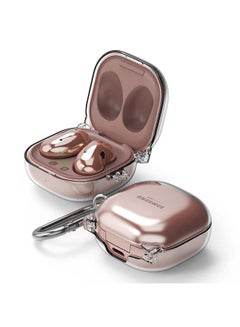 Hard Shell Protective Cover With Keychain Carabiner For Galaxy Buds Live (2020) Clear