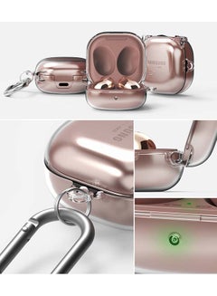 Ringke Hard Shell Protective Cover With Keychain Carabiner For Galaxy Buds Live (2020) Clear  - Image 2