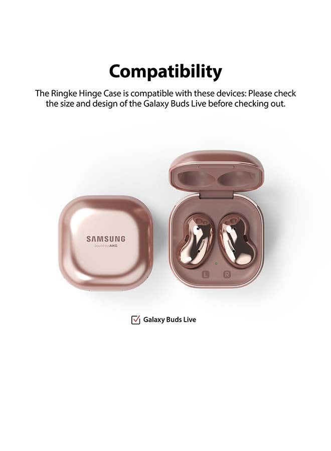 Ringke - Hard Shell Protective Cover With Keychain Carabiner For Galaxy Buds Live (2020) Clear - Image 1