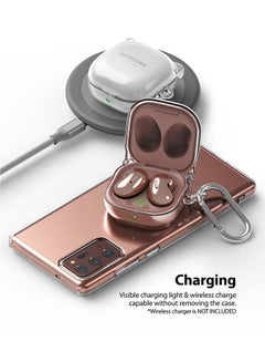 Ringke Hard Shell Protective Cover With Keychain Carabiner For Galaxy Buds Live (2020) Clear  - Image 5