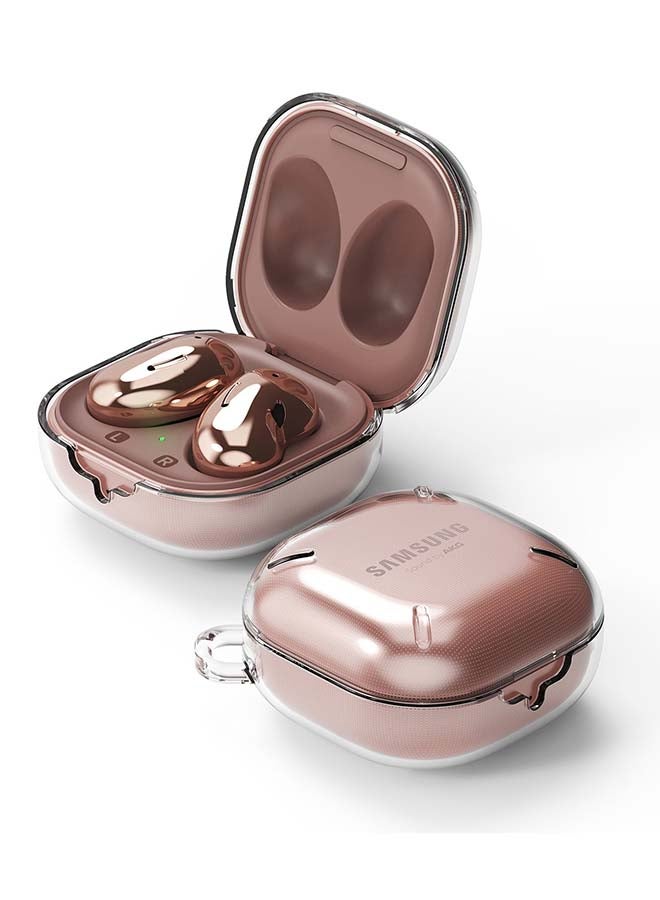 رينجك غطاء حماية صلب مزود بقفل لسلسلة المفاتيح لسماعة جالاكسي بودز لايف إصدار (2020) شفاف - Image 1