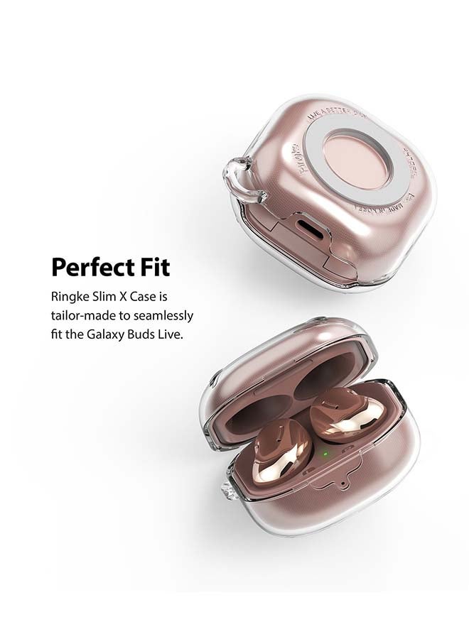 رينجك غطاء حماية صلب مزود بقفل لسلسلة المفاتيح لسماعة جالاكسي بودز لايف إصدار (2020) شفاف - Image 2