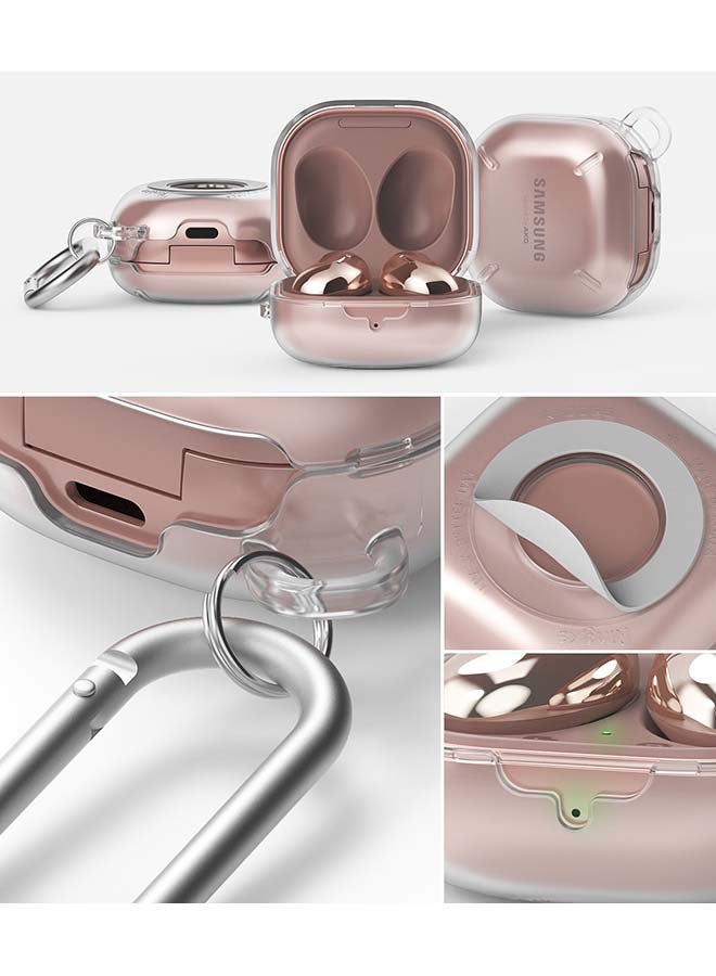 رينجك غطاء حماية صلب مزود بقفل لسلسلة المفاتيح لسماعة جالاكسي بودز لايف إصدار (2020) شفاف - Image 5