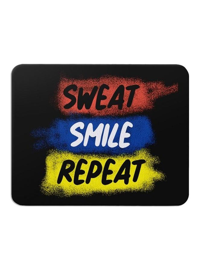 واكيليشيس لوحة ماوس مضادة للإنزلاق مطبوعة بعبارة "Sweat Smile Repeat" متعدد الألوان - Image 1