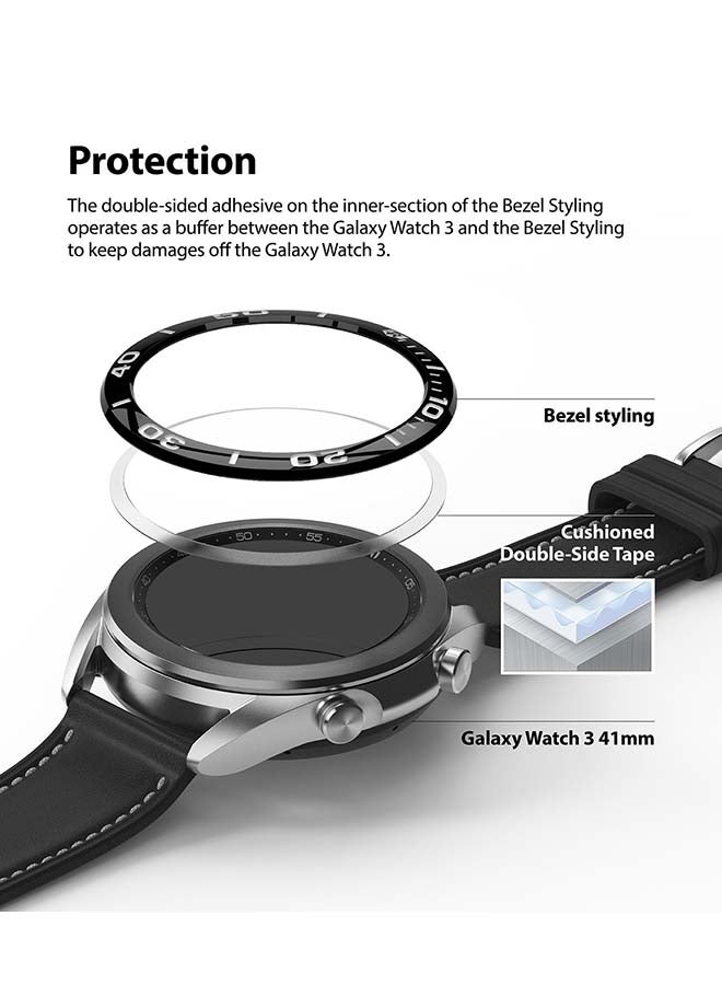 Ringke Bezel Styling Ring Stainless Steel Adhesive Cover for Galaxy Watch 3 45mm Black  - Image 4