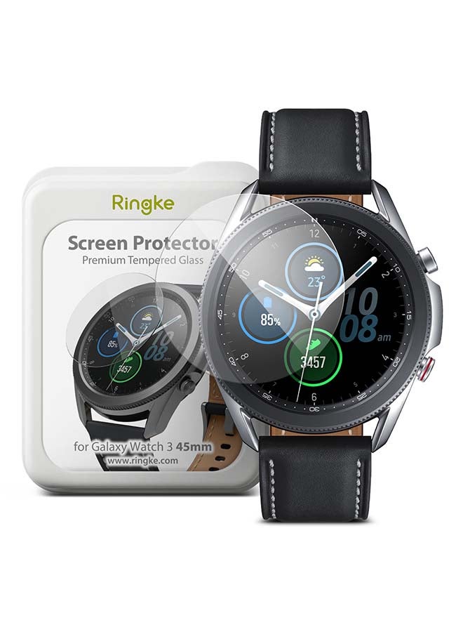 Ringke 4-Piece Invisible Defender Tempered Glass Screen Protector For Galaxy Watch 3 Clear - Image 1