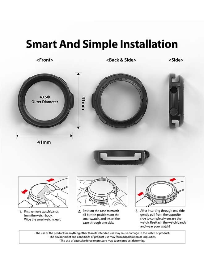 رينجك غطاء حماية آير سبورتس سيريس خفيف الوزن ورفيع لساعة سامسونج جالاكسي 3 مقاس 41 مم أسود - Image 4