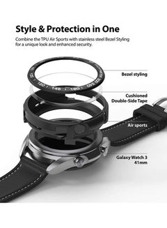 Ringke Flexible Soft TPU Case With Bezel Ring Adhesive Slim Cover For Galaxy Watch 3 Black  - Image 3