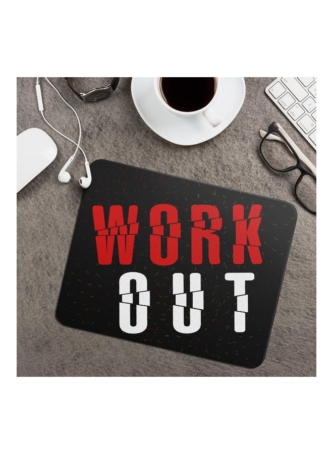 Wackylicious Work Out Printed Anti-Slip Mousepad Black/Red/White - Image 2