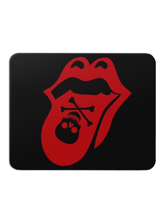 Wackylicious Skull Printed Anti-Slip Mousepad Black/Red - Image 1