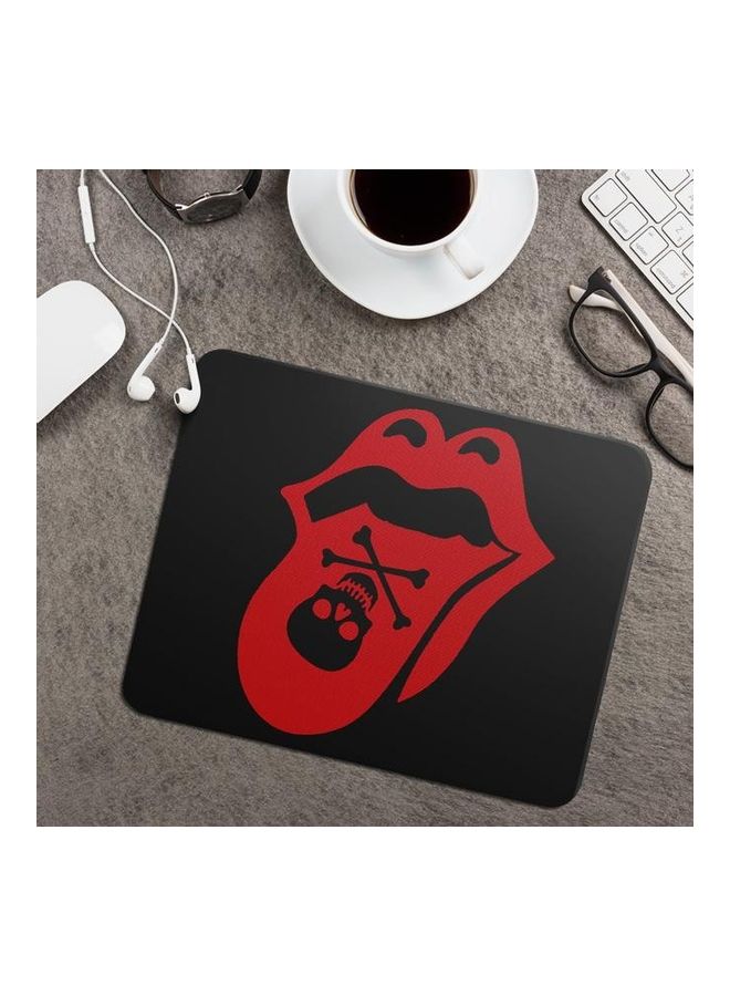 Wackylicious Skull Printed Anti-Slip Mousepad Black/Red - Image 2