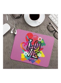 واكيليشيس مسند ماوس مضاد للانزلاق مطبوع عليها كلمة "Love" متعدد الألوان  - Image 2