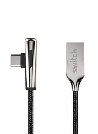 Premium Metallic Right Angled Gaming Video Cable With LED Light Type C Black - v1614751377/N44781153A_1