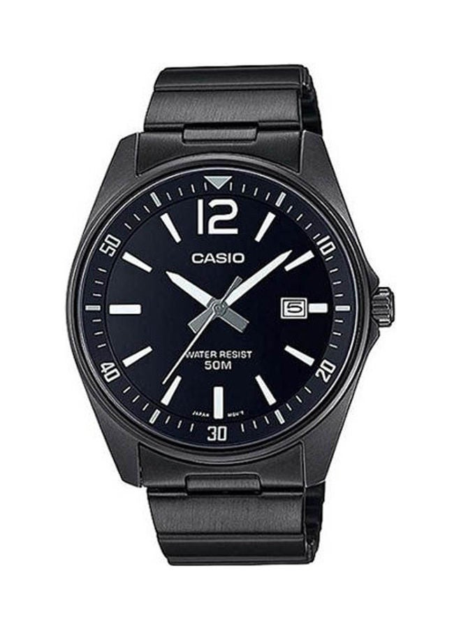 كاسيو ساعة يد بعقارب مقاومة للماء وبقرص مستدير وسوار من الاستانلس ستيل طراز Mtp-E170B-1B للرجال - Image 1
