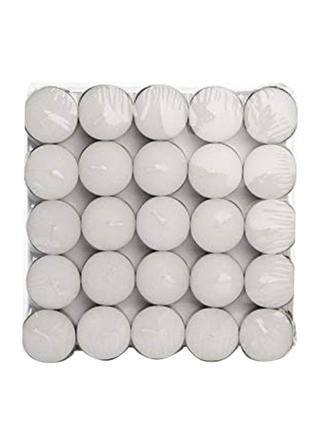 Saubhagya Global 100-Piece Unscented Smokeless Tea Light Wax Candles White 8x8x4inch  - Image 1