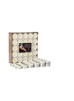 Saubhagya Global 100-Piece Unscented Smokeless Tea Light Wax Candles White 8x8x4inch  - Image 4