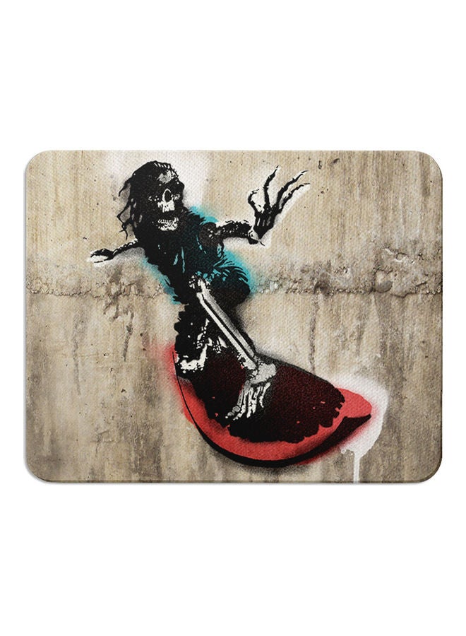 Wackylicious Skull Printed Anti-Slip Mousepad Beige/Blue/Black - Image 1