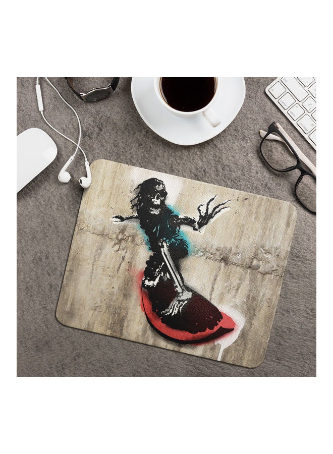 Wackylicious Skull Printed Anti-Slip Mousepad Beige/Blue/Black - Image 2