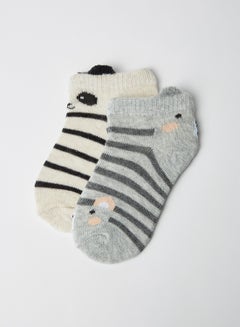 Baby Striped Socks (Pack of 2) Clear Grey Vigore