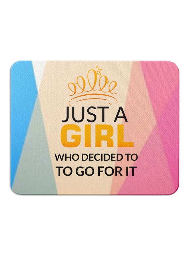 Wackylicious Just A Girl Printed Anti-Slip Mousepad Multicolour - Image 1
