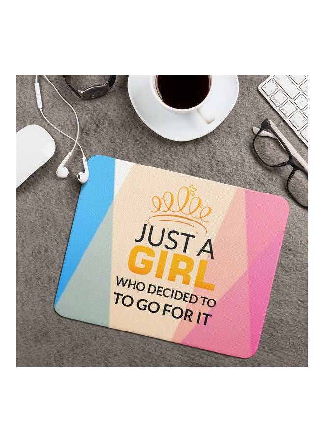 Wackylicious Just A Girl Printed Anti-Slip Mousepad Multicolour - Image 2