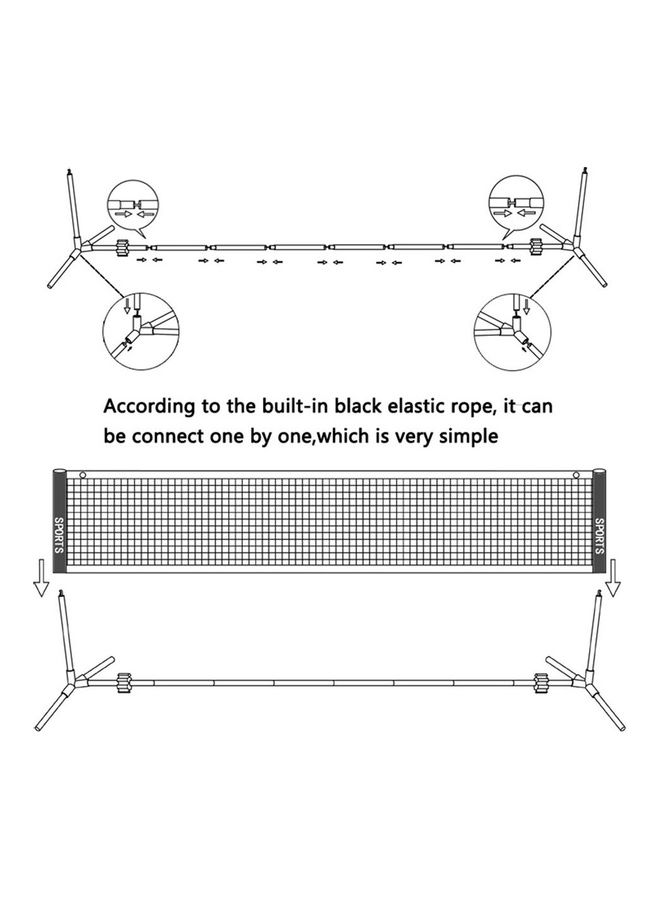 Portable Adjustable Badminton Net Rack Set 78.0 x 14.0 x 12.0cm - Image 2