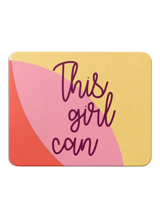 Wackylicious The Girl Can Printed Anti-Slip Mousepad Multicolour - Image 1