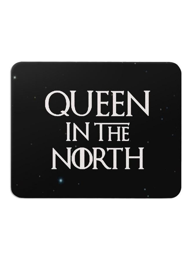 Wackylicious Queen In The North Printed Anti-Slip Mousepad Black/White - Image 1