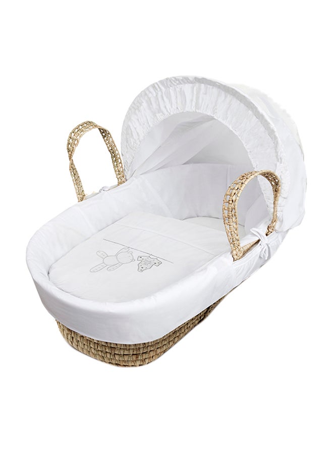 Kinder Valley Teddy Wash Day Palm Moses Basket - White - Image 1
