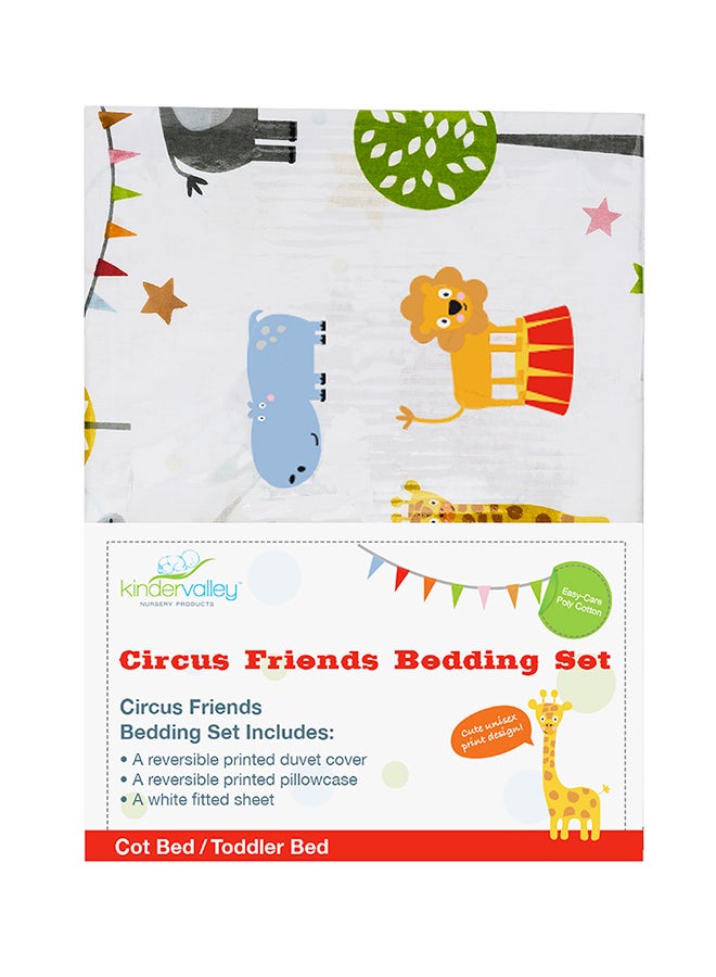 Kinder Valley Circus Friends Toddler Bedding Set - White - Image 2