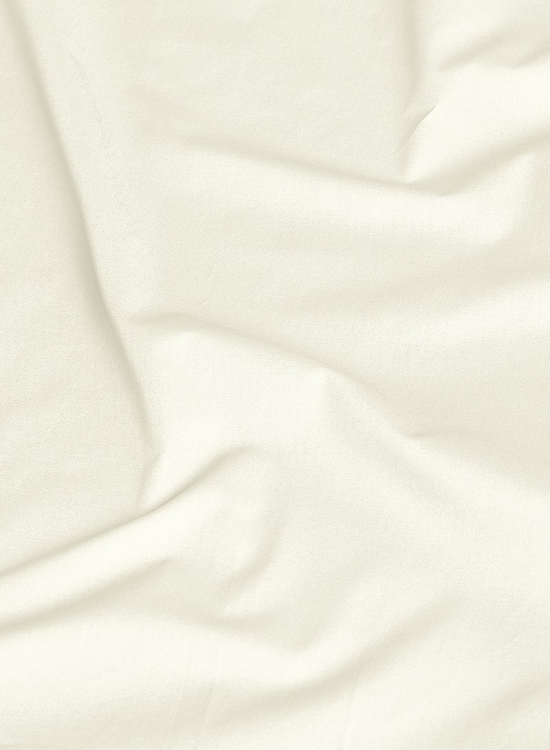 Amal - Home Essential Fitted sheet set/3 King size- 100% Cotton Light Weight Everyday Use 144 TC High Quality 1 Bed Sheet 180x200+33cm, 2 Pillow Case 50x75cm- Cream Cotton Cream - Image 1