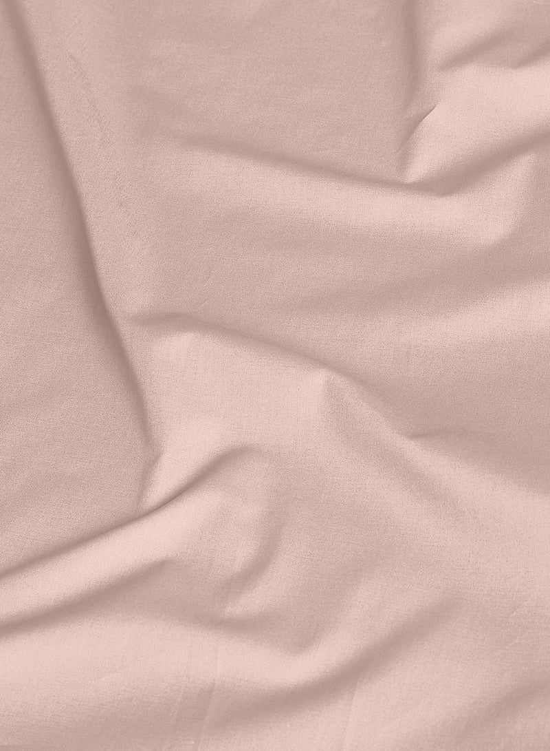 Amal - Home Delight Fitted sheet set/3 Twin size -  100% Cotton Light Weight Everyday Use 144 TC High Quality 1 Bed Sheet120x200+33cm, 2 Pillow Case 50x75cm - Rose Cotton Rose Pink - Image 1