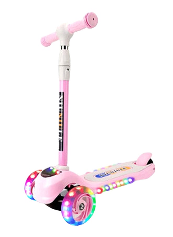 Cool Baby 3-Wheel Adjustable Height Kick Scooter With LED Light And Music Pink - Image 2