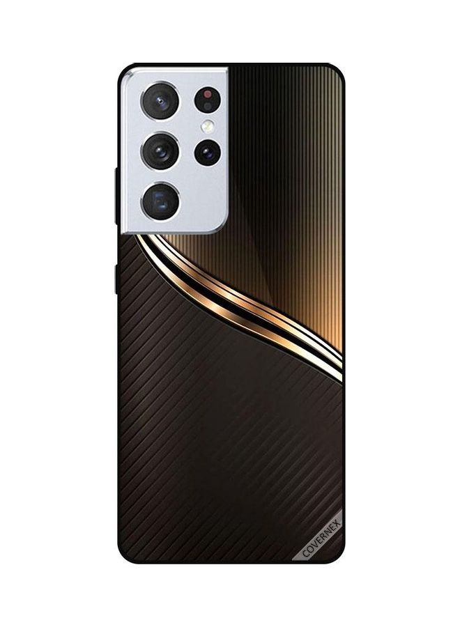 كوفرنيكس غطاء حماية واق لهاتف سامسونج جالاكسي S21 ألترا 5G تصميم ستيل ذهبي - Image 1