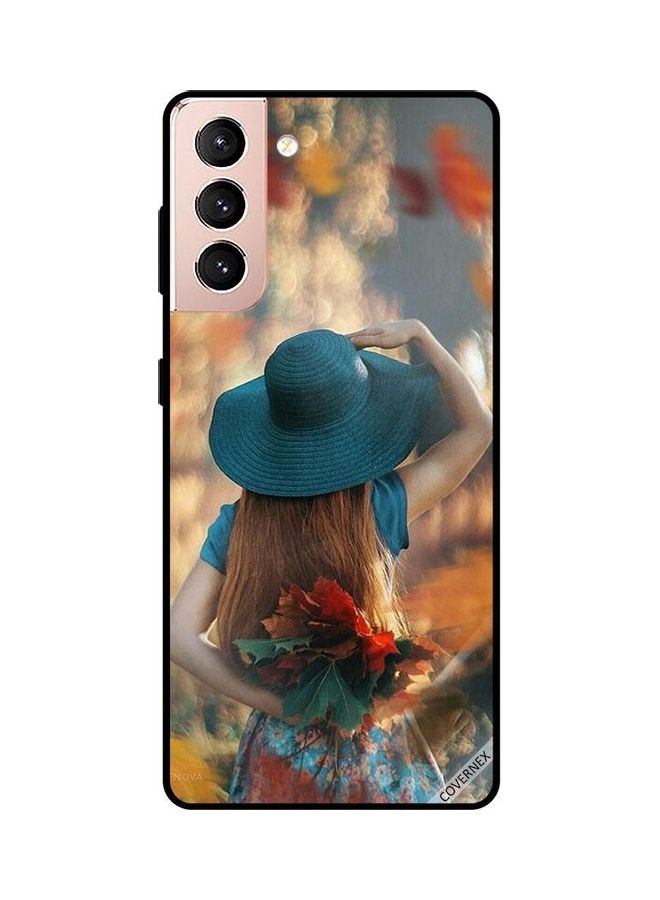 Covernex Protective Case Cover For Samsung Galaxy S21 5G Hat Girl Hiding Love Leaves - Image 1