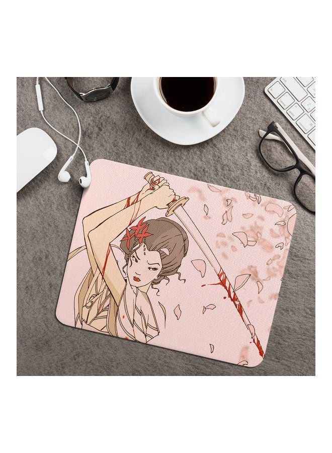 Wackylicious Anime Girl Printed Anti-Slip Mousepad Pink/Red - Image 2