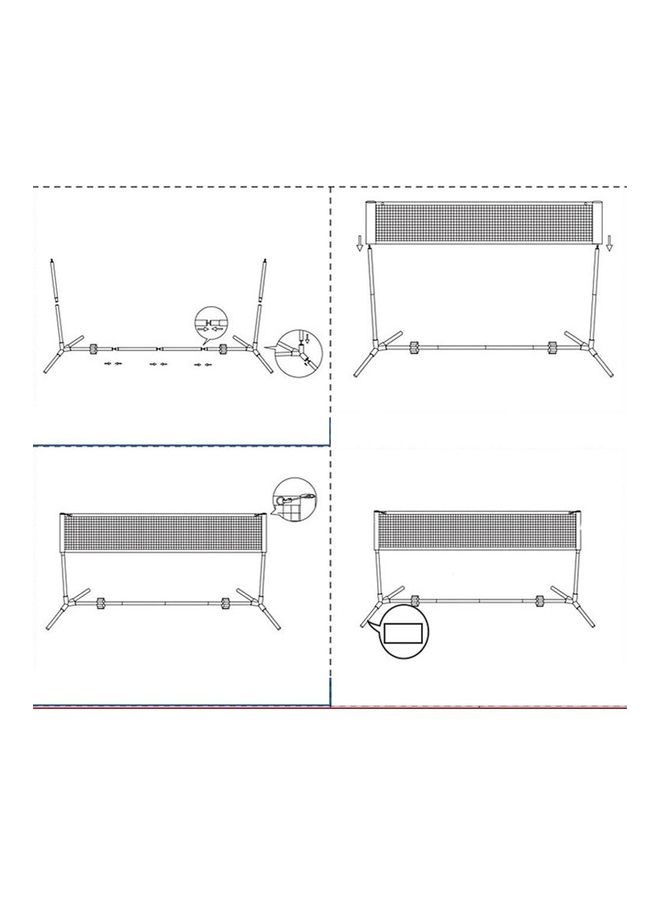 Portable Adjustable Badminton Net Rack Set 78.0 x 14.0 x 12.0cm