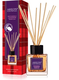 أريون فواحة عطر بأعواد مع عيدان بخور برائحة الباتشولي واللافندر والفانيليا أزرق/أحمر/ذهبي 50ملليلتر 