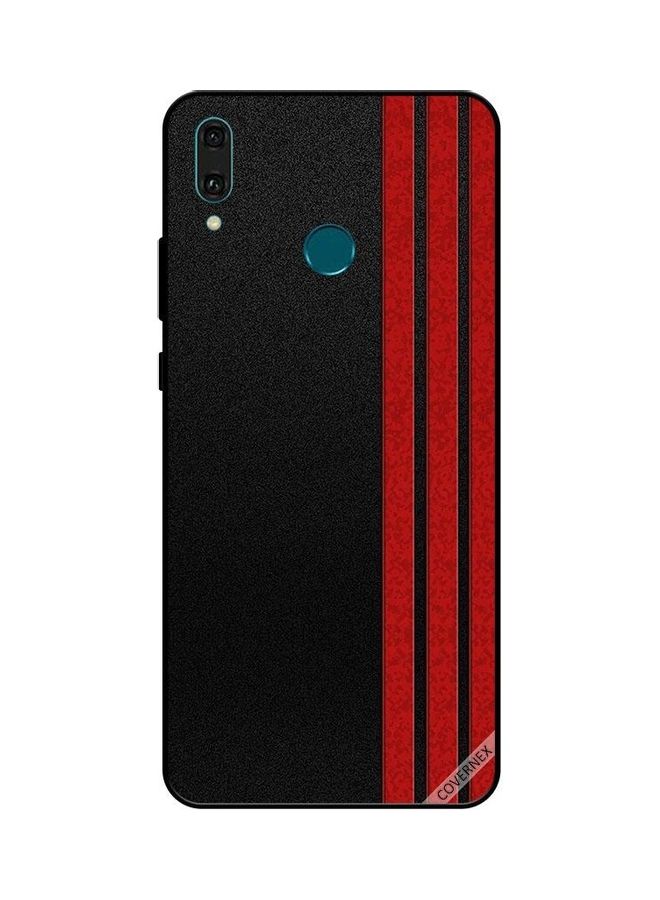 Covernex Printed Protective Case Cover For Huawei Y9 2019 Three Red Vertical Strips - Image 1
