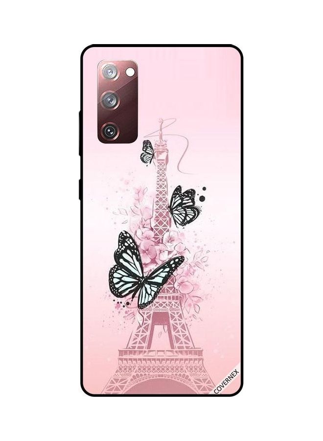 Covernex Protective Case Cover For Samsung Galaxy S20 FE Black Butterflies On Eiffel Tower